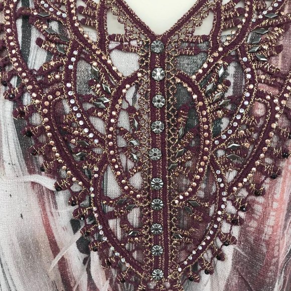 Christopher & banks Boho Embroidered Hoodie M - Picture 3 of 6